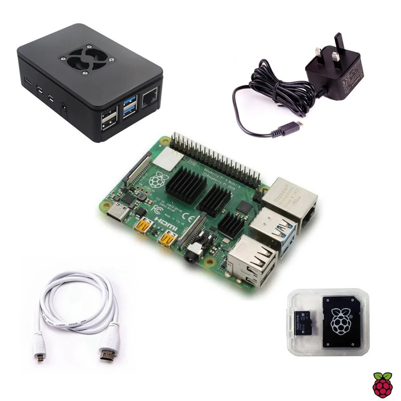 Raspberry Pi 4 Model B (4 GB) Basic Kit - طقم أساسي